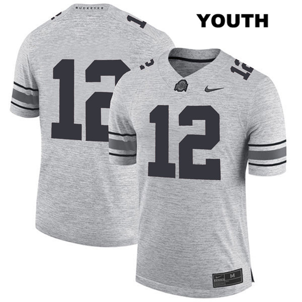 Ohio State Buckeyes Youth Matthew Baldwin #12 Gray Authentic Nike No Name College NCAA Stitched Football Jersey MH19H77NC
